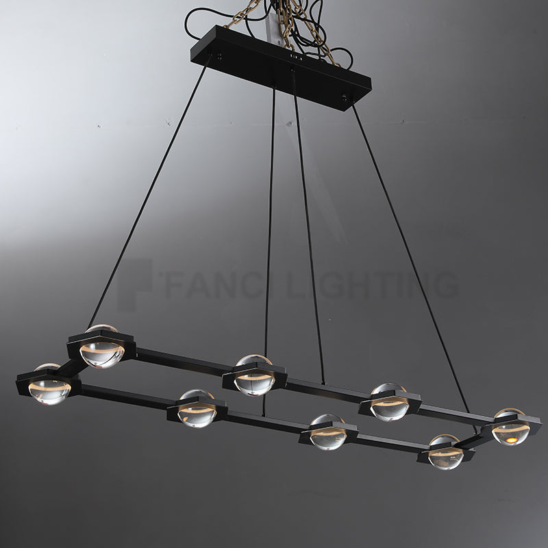 Planet Modern Retangular Chandelier, Indoor Living Room Light Fixtures