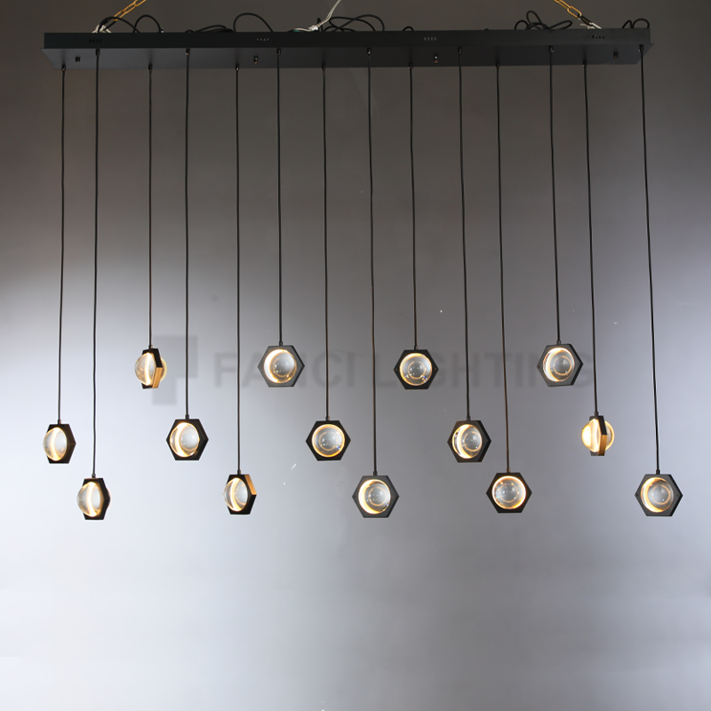 Planet Linear Chandelier, Modern Chandeliers for Dining Room