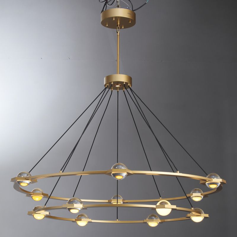 Planet Modern Two-Tier Chandelier, Indoor Led Chandelier Lighting