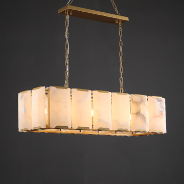 Harley Modern Retangular Alabaster Chandelier for Dinning Table Living Room