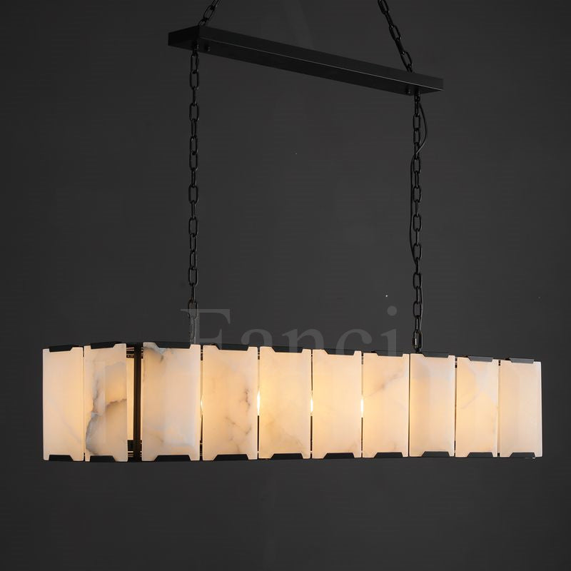 Harley Modern Retangular Alabaster Chandelier for Dinning Table Living Room