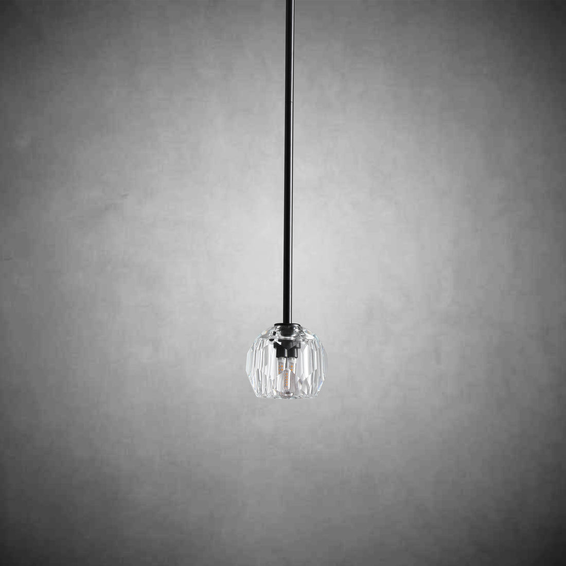 Bille De Crystal Glass Cord Pendant 5''D