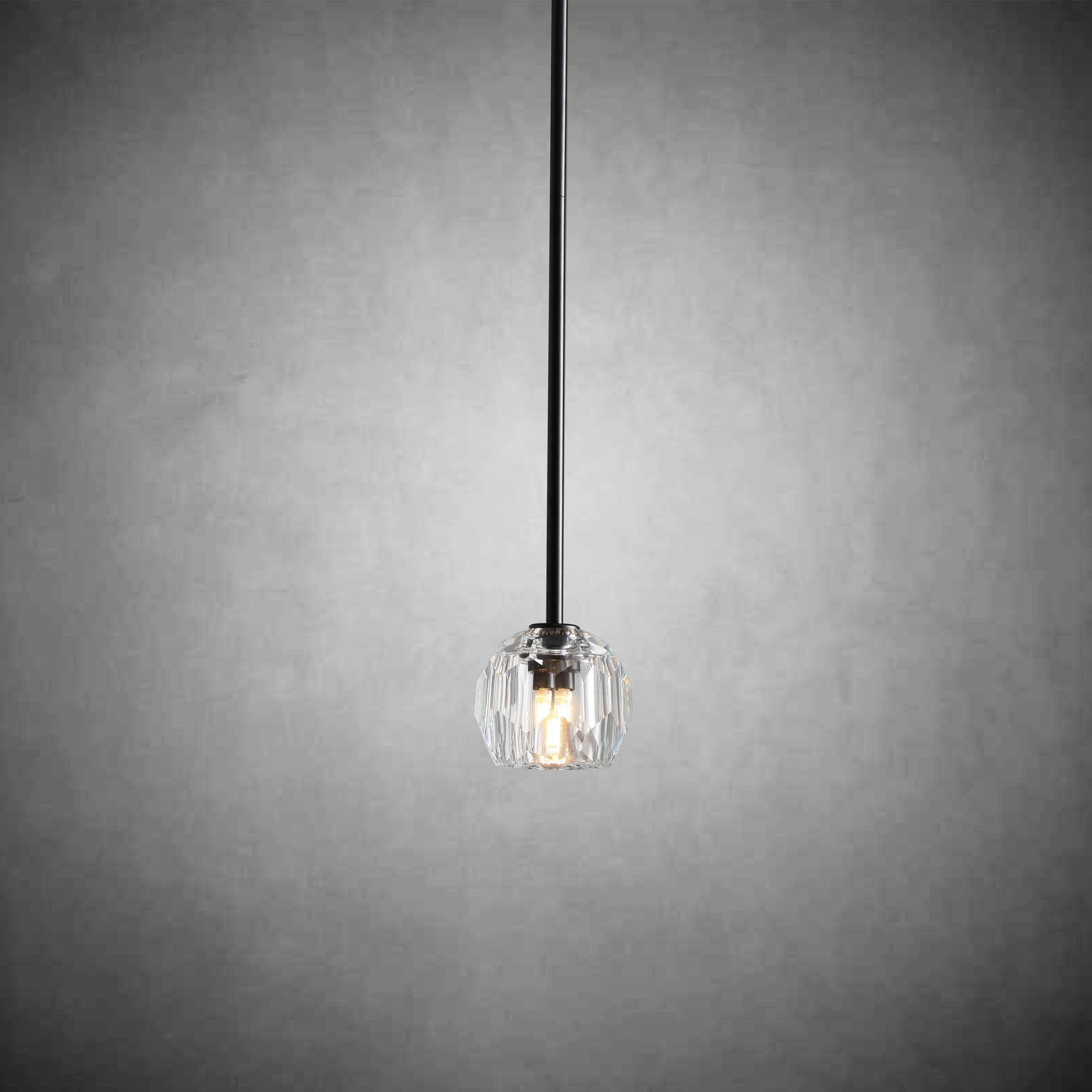 Bille De Crystal Glass Cord Pendant 5''D