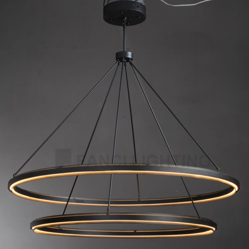 Hazel Metal Black Round Chandelier, Modern Light Fixtures