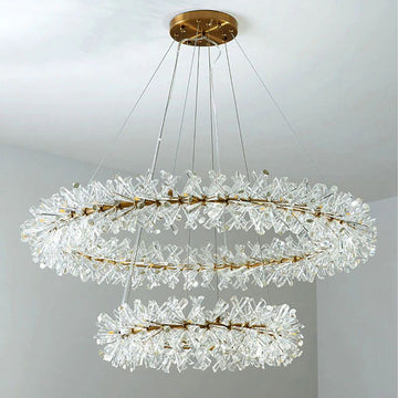 Fanci Isabel 2-Tier Ring Metal Crystal Chandelier