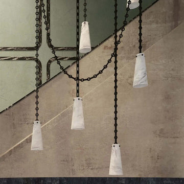 Javad Modern 5 light marble chandelier, Living Room alabaster Chandelier