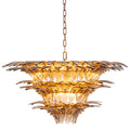 Eichholtz Italo 9-Light Chandelier: Elegant Ribbed Smoked Glass Lighting Fixture