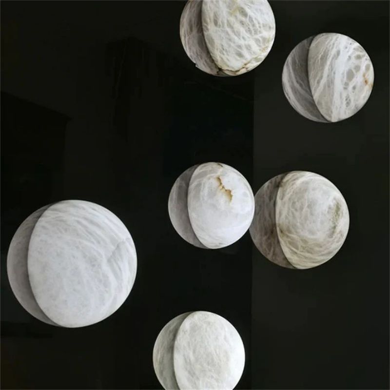 Alabaster Hemisphere Wall Sconce 5.9" D 7.9" D 11.8" D  Herman Lighting