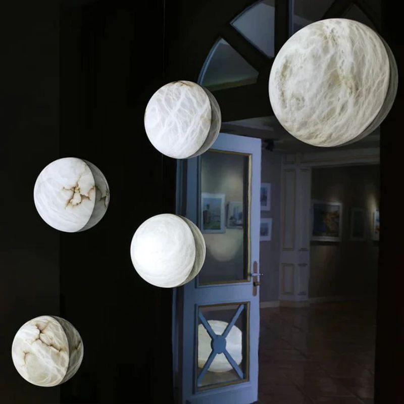 Alabaster Hemisphere Wall Sconce 5.9" D 7.9" D 11.8" D  Herman Lighting