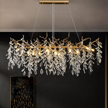 Lorna Linear Gold Chandeliers Tree Branch Kitchen, Gold Chandelier