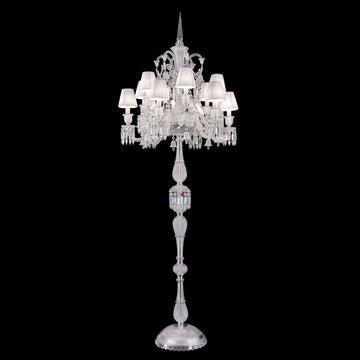 Baccarat Zénith Crystal Candelabra With Fabric Shade