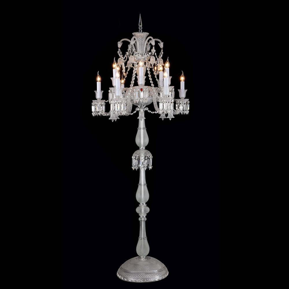 Baccarat Zénith Crystal Candelabra With Fabric Shade