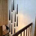 Minimalism Foyer Staircase Ceiling Chandelier Modern Pendant Lighting Fixture For Living Room Entryway In Gold/ Black Finish