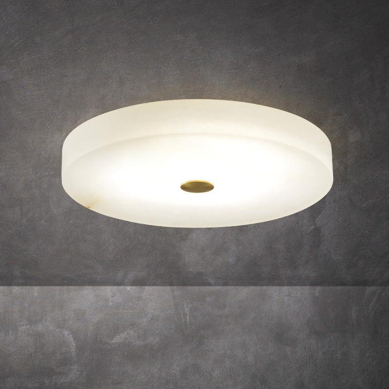 Alabaster Flush Mounted Round Led Chandelier