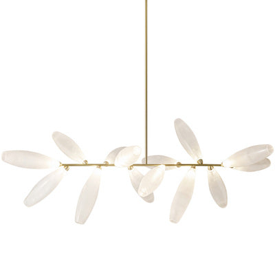 linear, rice-shaped, shining, chandelier, pendants , living room., dining room, iron, minimalist,