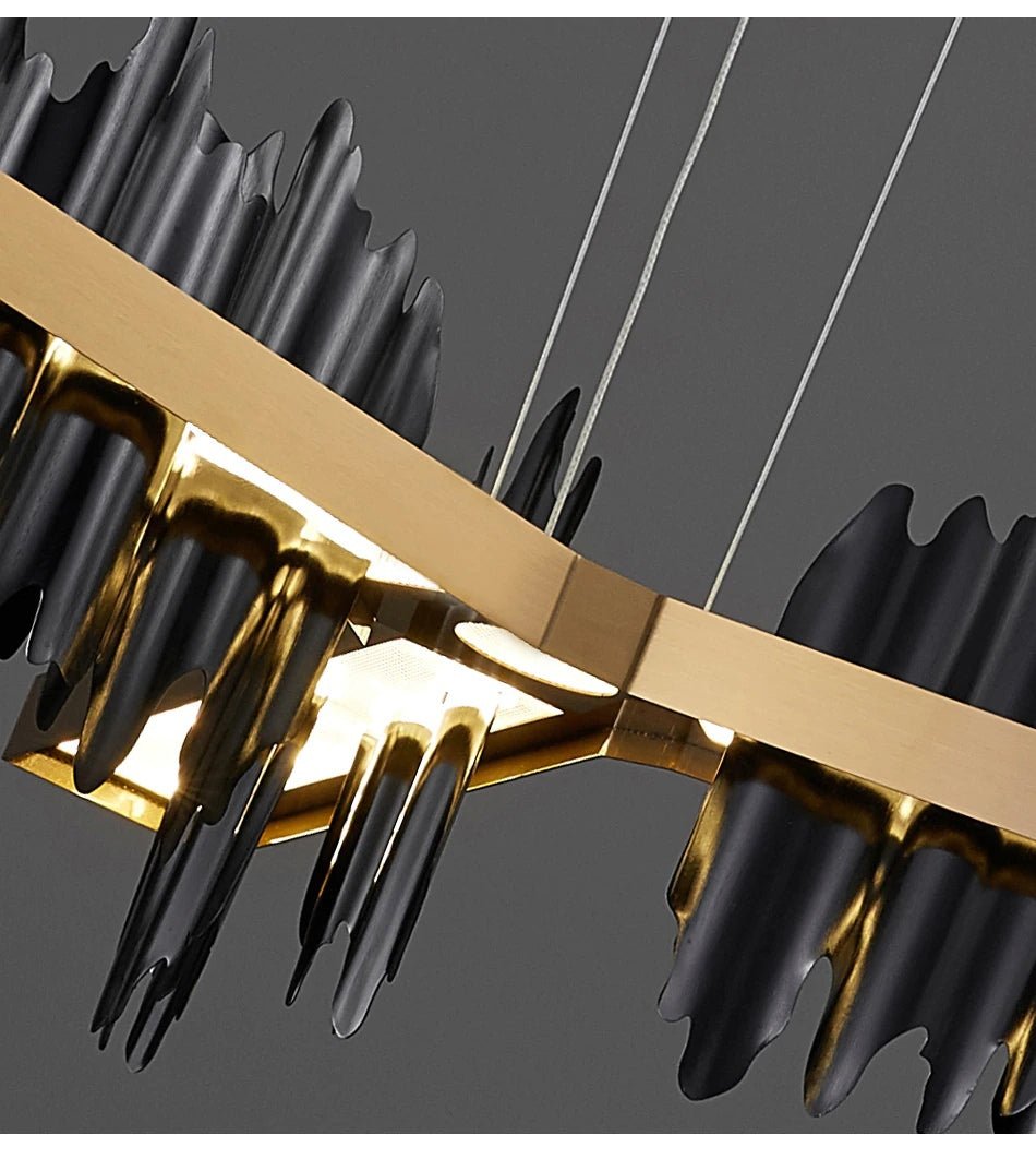 fancilighting Black/gold led light ceiling chandelier for living room, bedroom, dining room