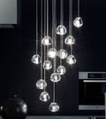 Cascade Spiral Cherry Crystal Air bubbles Pendant Chandelier for Staircase, high-ceiling light fixtures, luxury