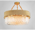 fancilighting Gold round crystal ceiling chandelier for living room, dining room, bedroom