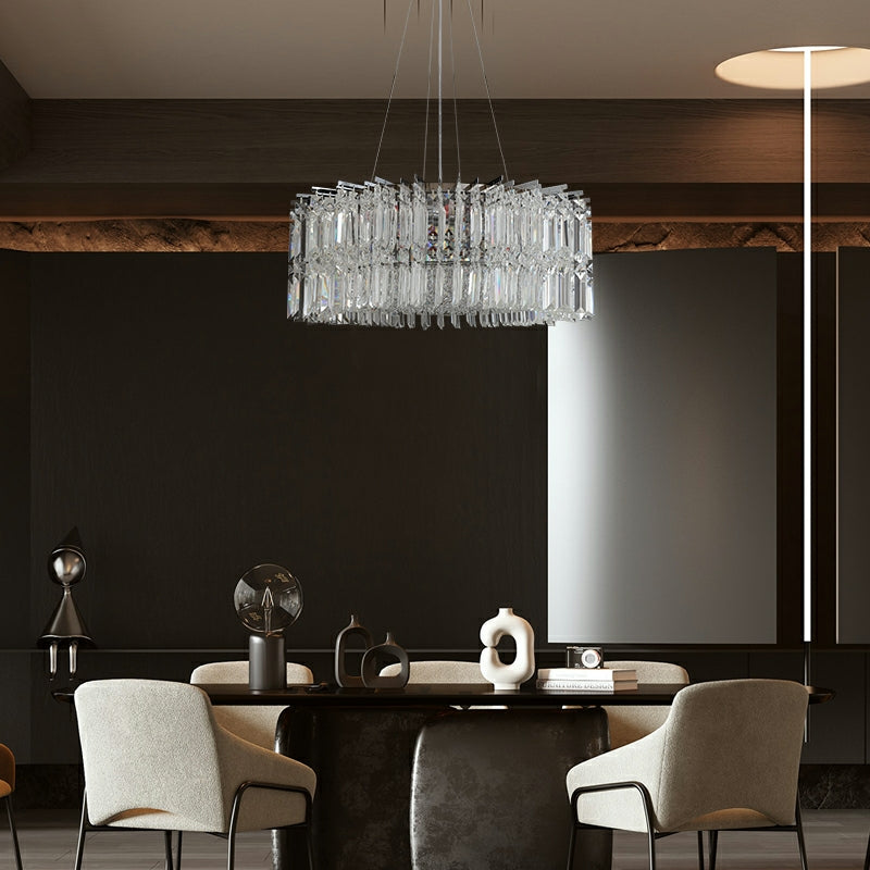 Stylish Round Crystal Chandelier Modern Ceiling Pendant Light For Living Room/ Bedroom