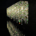 Tassel Crystal Dining Room Chandelier Rectangle Ceiling Light Fixture For Kitchen Island