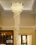 fancilighting Double Spiral Staircase Crystal Chandelier for Loft, Restaurant, Hotel, Hall, Stairwell image | luxury furniture