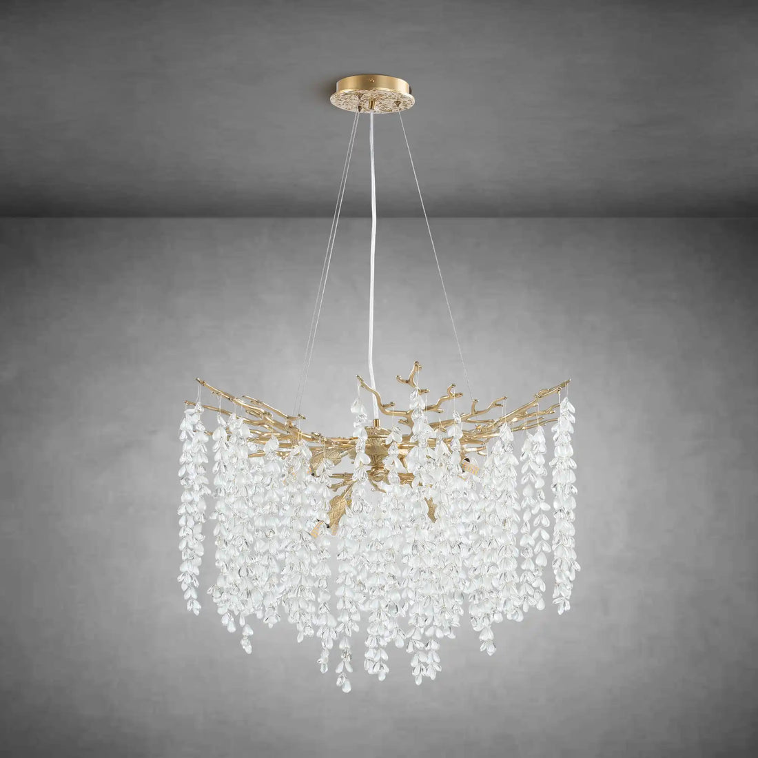 Modern Crystal Tree Branch Chandelier for Living Room 24 Inch