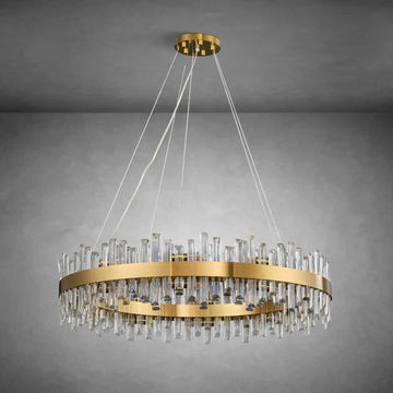 Modern Gold 2-Tier Crystal Chandelier 39.4 Inch