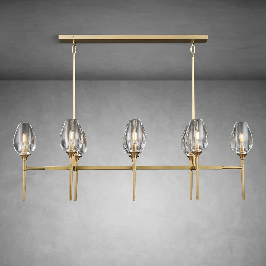 Modern Tulip Linear Chandelier for Dining Room and Bedroom