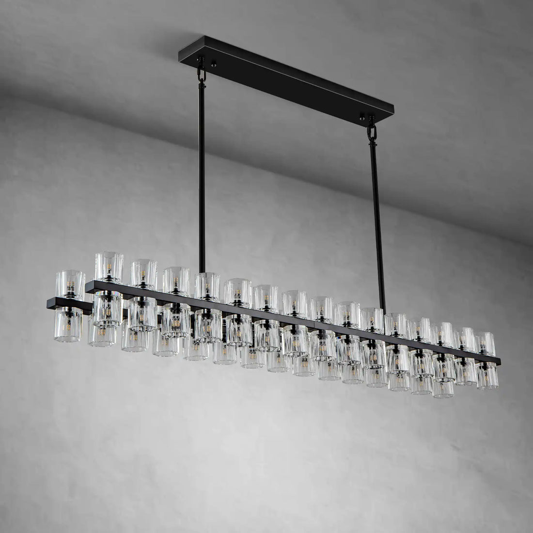Modern 72" Rectangle K9 Crystal Chandelier for Dining Room