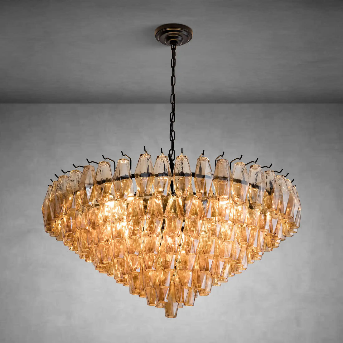 37" Extra Large Chandelier 14-Light Gold Modern Round Chandelier for Living Room