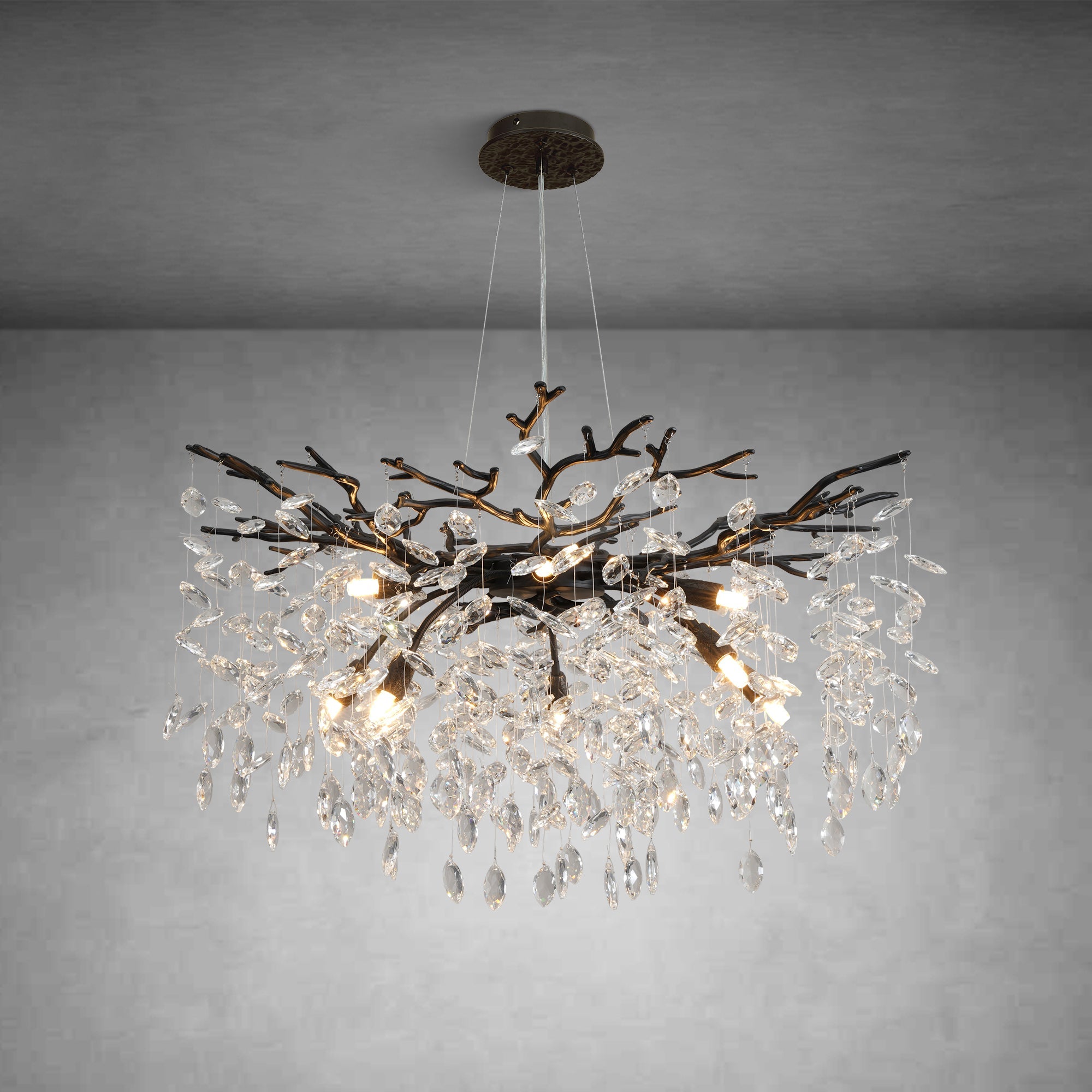 YUYI Black Crystal Chandelier – 30