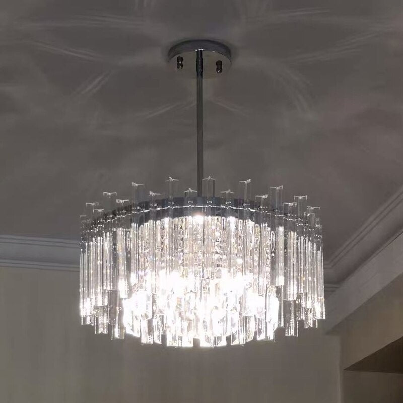 fancilighting Chrome crystal ceiling chandelier for living room, dining room, bedroom