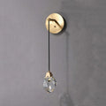 Zora Faceted Crystal Brass Wall Sconce - Ineffable Lighting