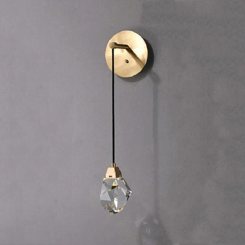 Zora Faceted Crystal Brass Wall Sconce - Ineffable Lighting