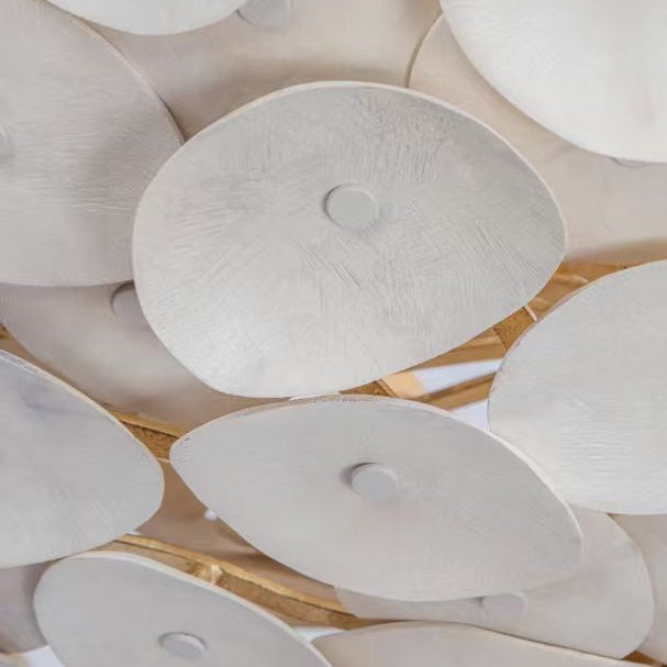 Aimi 3 Light Vintage Gold Leaf Semi Flush Ceiling Light