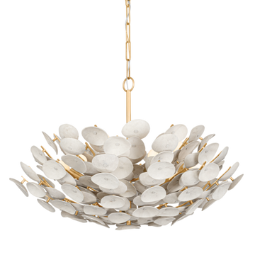 Aimlly 9 Vintage Gold Leaf Chandelier Ceiling Light