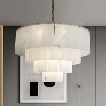 Alabaster Lorry Modern Multi-Layer Round Chandelier 31"36"