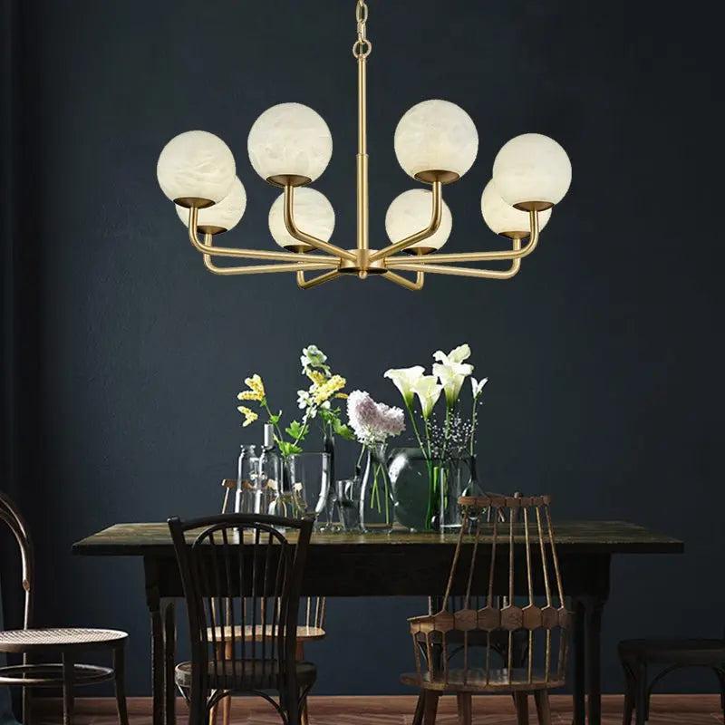 Alabaster Modern Global Dining Chandelier