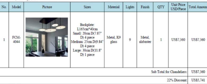 Alabaster Pendant Quotation for Tamara