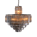 Antonio 22-Light Glass Chandelier: Elegant 6-Tier Crystal Fixture for Grand Spaces