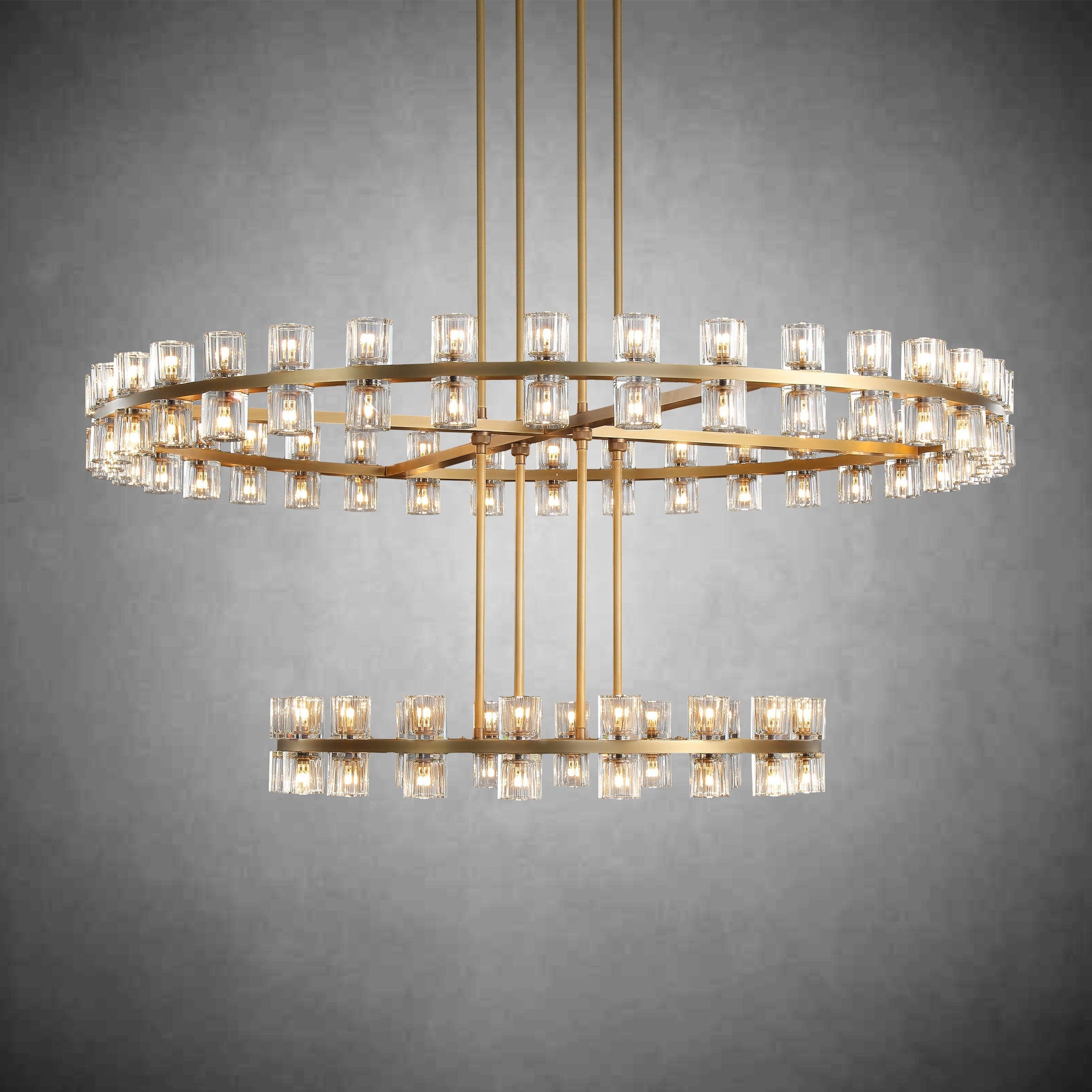 Arcochen Crystal 2-Tier Round Chandelier 60"