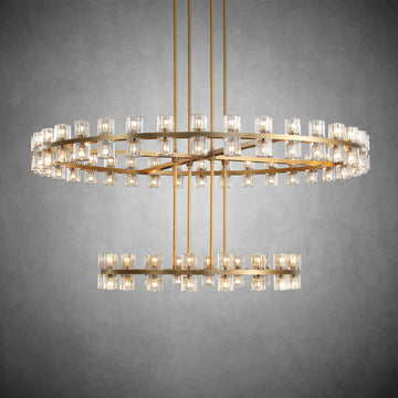 Arcochen Crystal 2-Tier Round Chandelier 60"