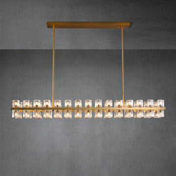 Arcochen Crystal Rectangular Chandelier 54"