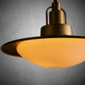 Argent Brass Finish Iron Pendant Light with Opal Glass Dome
