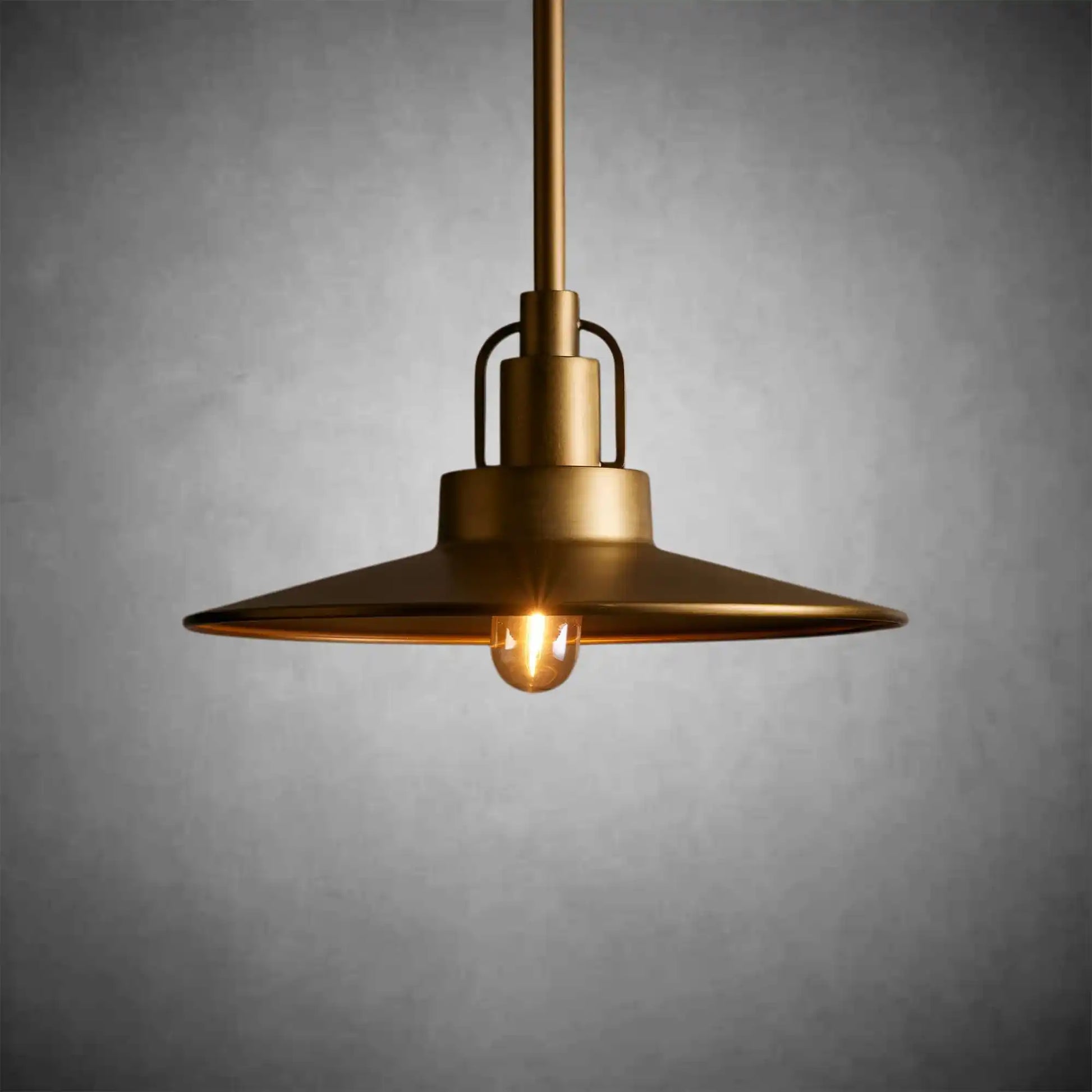 Argent Brass Finish Iron Pendant Light with Opal Glass Dome