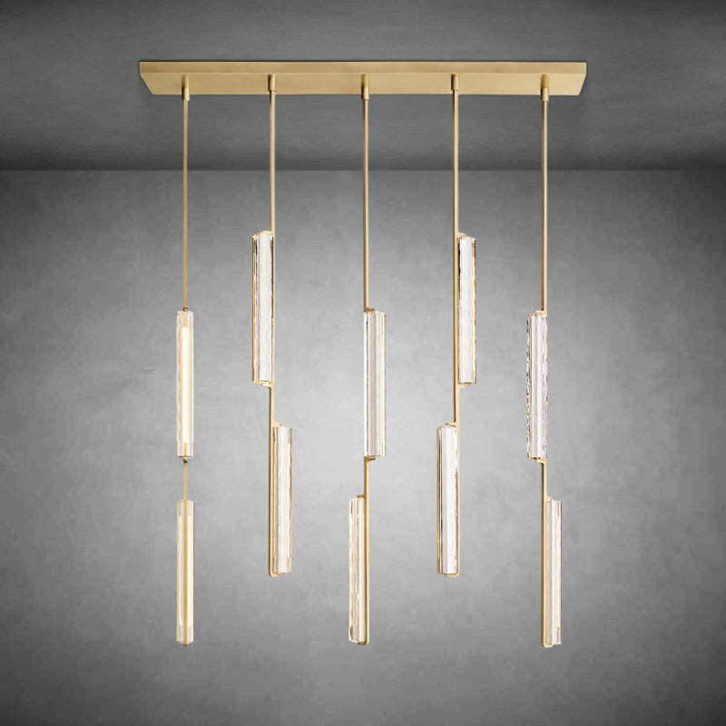 Audubany Crystal Linear Chandelier 54"