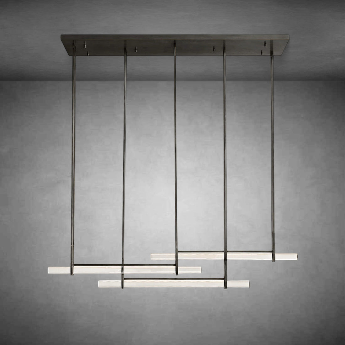 Audubany Crystal Triple Bar Linear Chandelier