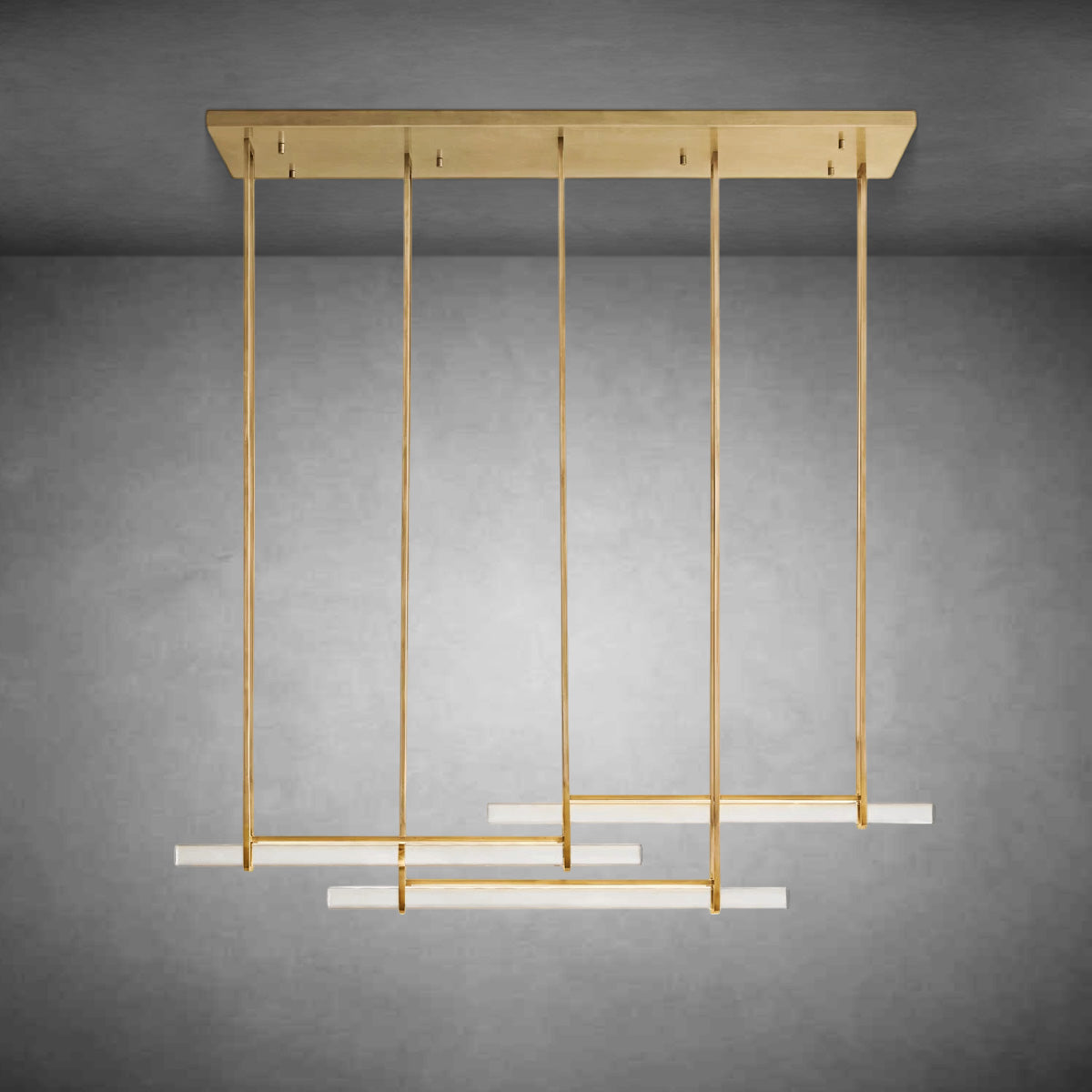 Audubany Crystal Triple Bar Linear Chandelier