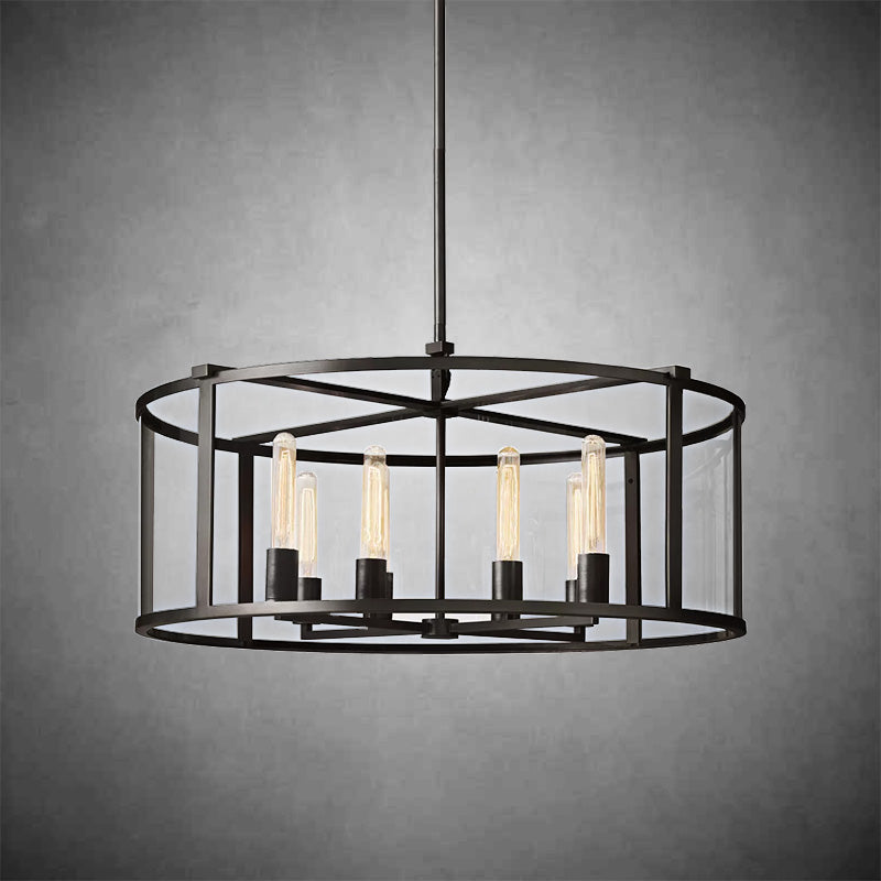 Backman Glass Lantern Modern Round Chandelier 33''44"55''