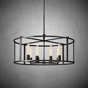 Backman Glass Lantern Modern Round Chandelier 33''44"55''